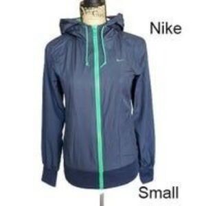 Nike Women's Lightweight Full Zip Hooded Jacket Windrunner  Blue Small NWOT